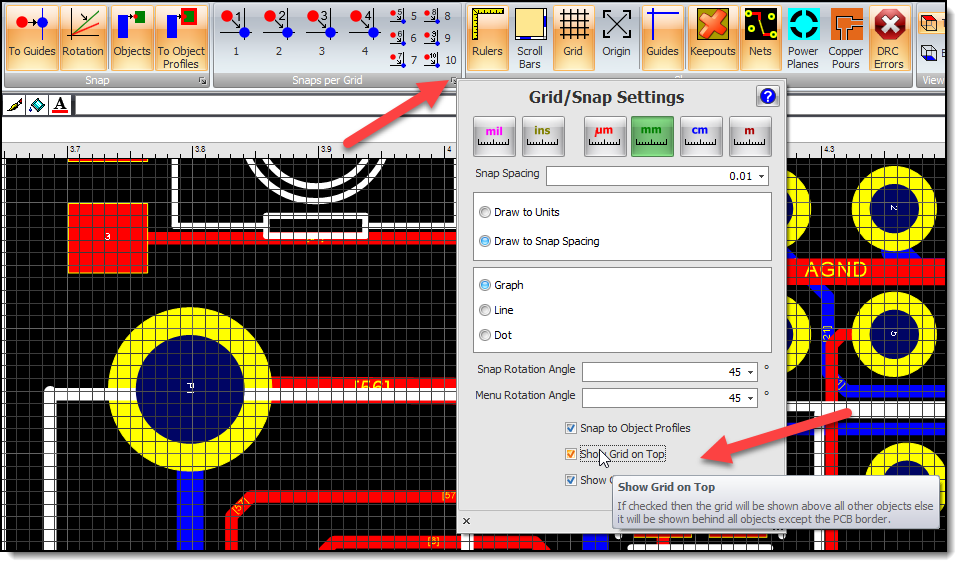 Grid Showing on Top