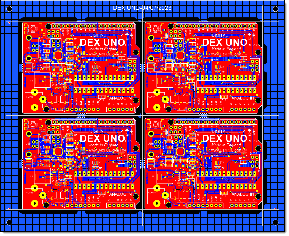 A 4x4 PCB Panel