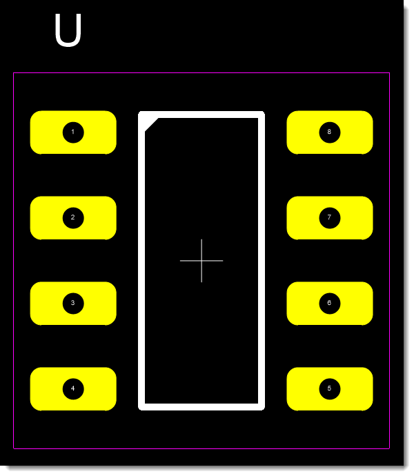 PCB Footprint for a 8-Pin DIP