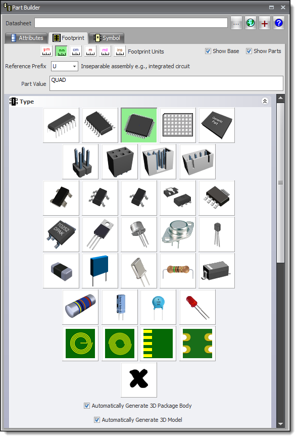 The Part Builder Panel